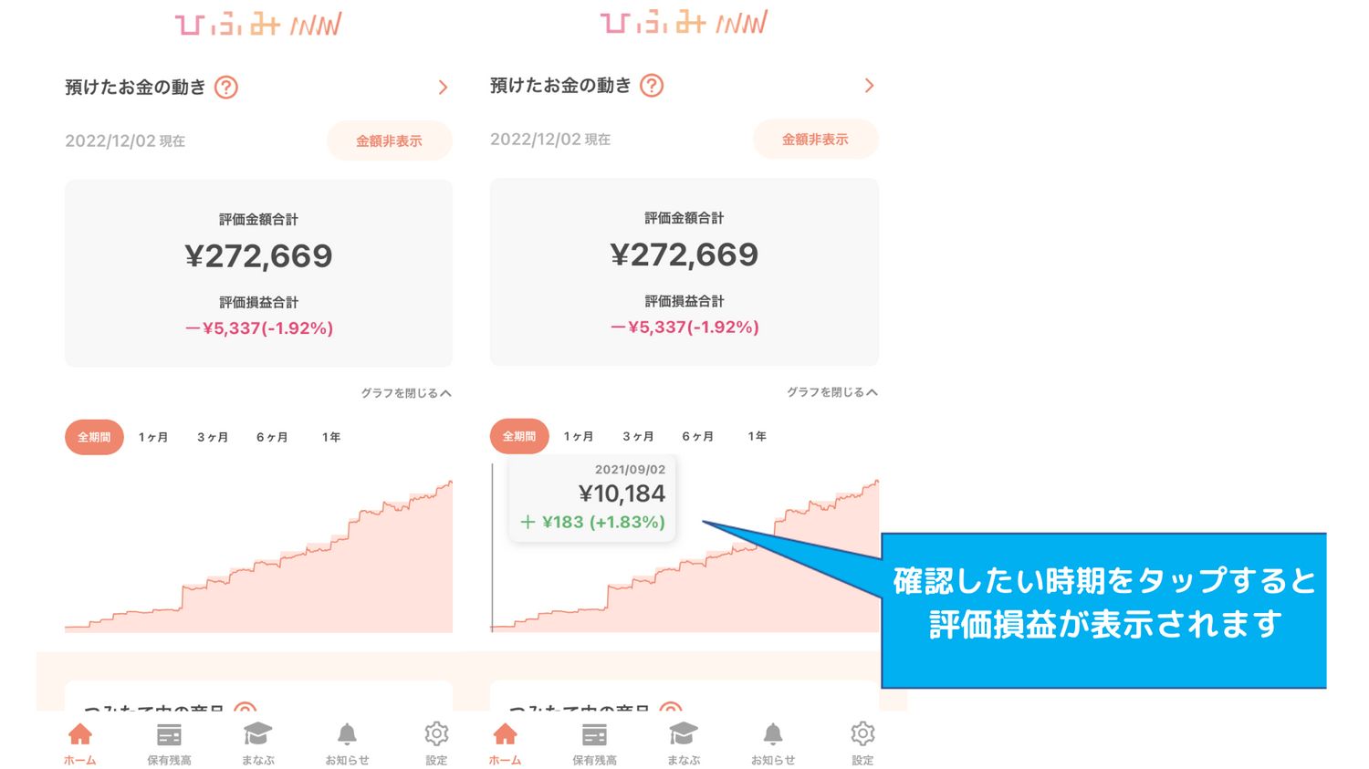 てのひらひふみ評価額確認方法