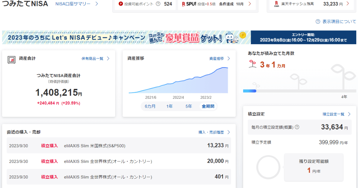 つみたてNISA23年10月②