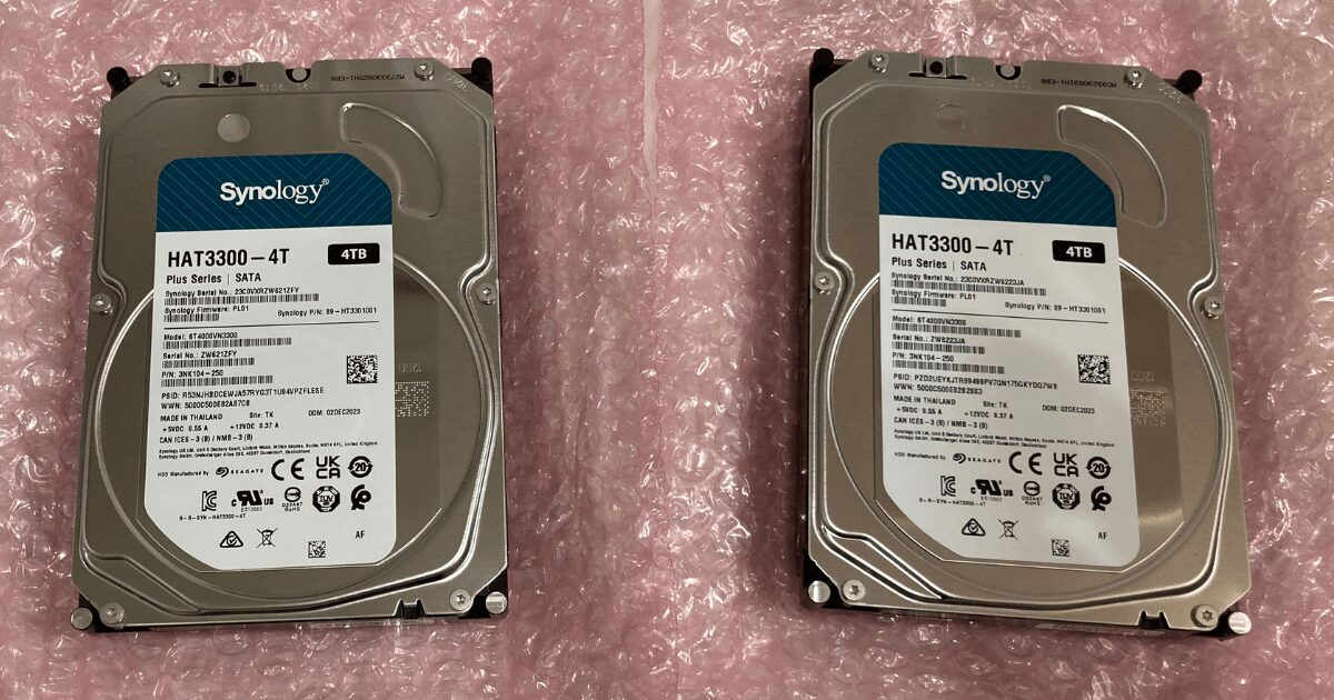 Synology（シノロジー） NAS向け 3.5インチ 内蔵ハードディスク 4TB Plusシリーズ HAT3300-4T-BOX
